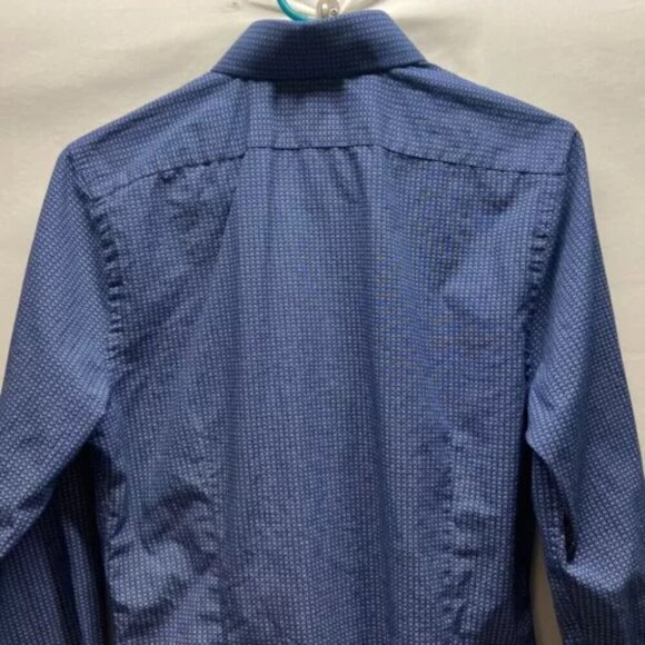 Express Dress Shirt Men’s Small 14-14.5" Neck Blue Geometric Extra Slim Button - Picture 6 of 14